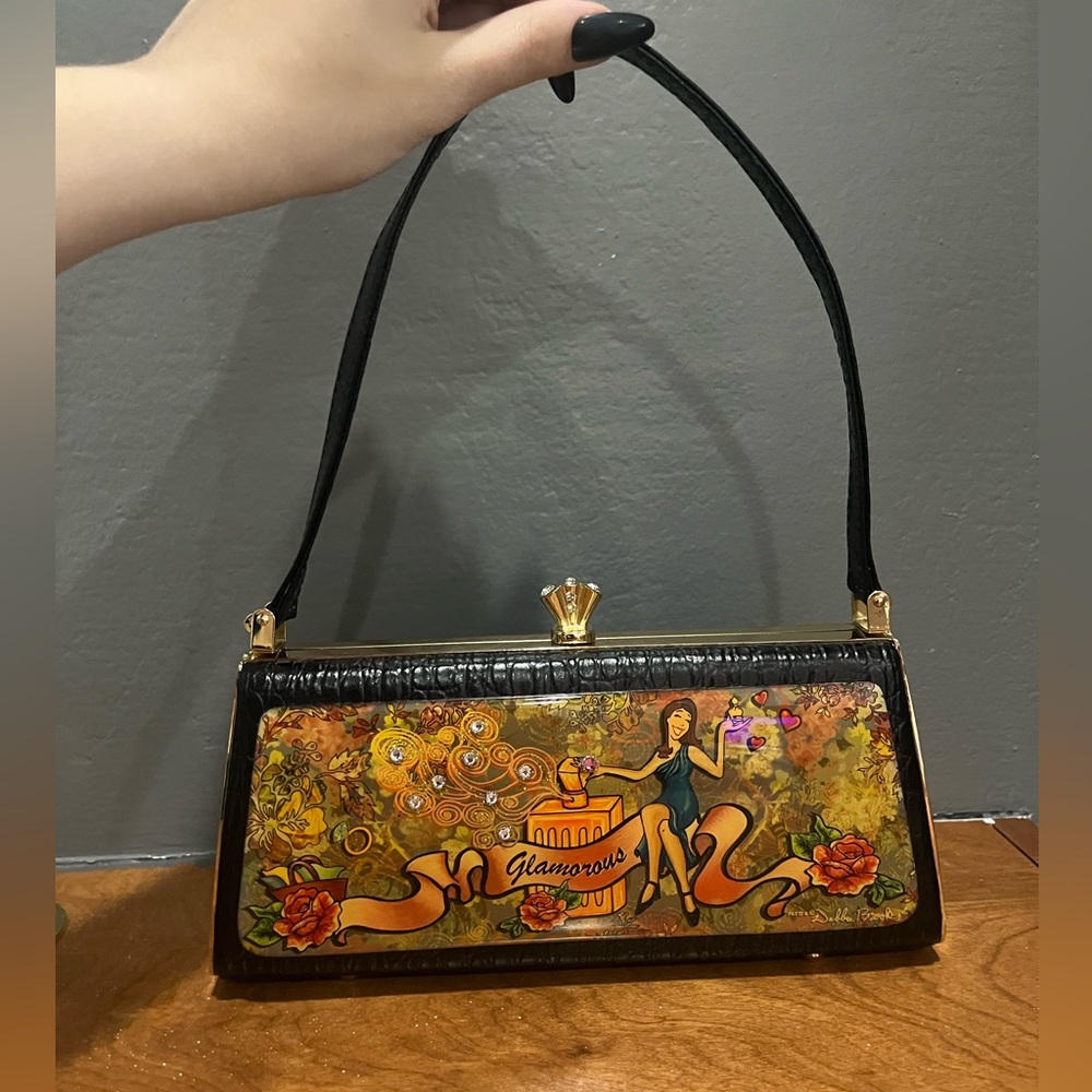 Debbie Brooks Petite Clutch Handbag with Swarovski Crystals Handmade by Designer